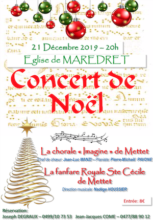 Concert Noël 2019 Mettet 21 décembre