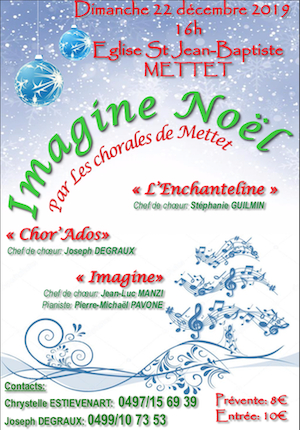 Concert Noël 2019 Mettet 22 décembre