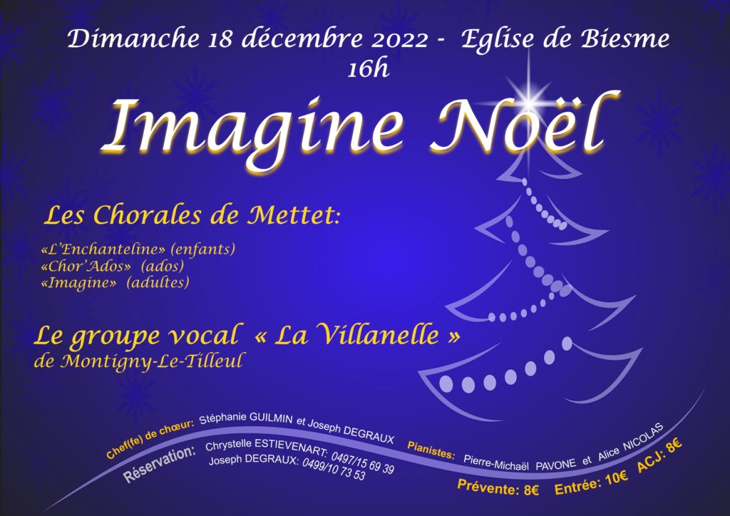 Concert de Noël le 22 décembre 2022 à l'église de Biesme