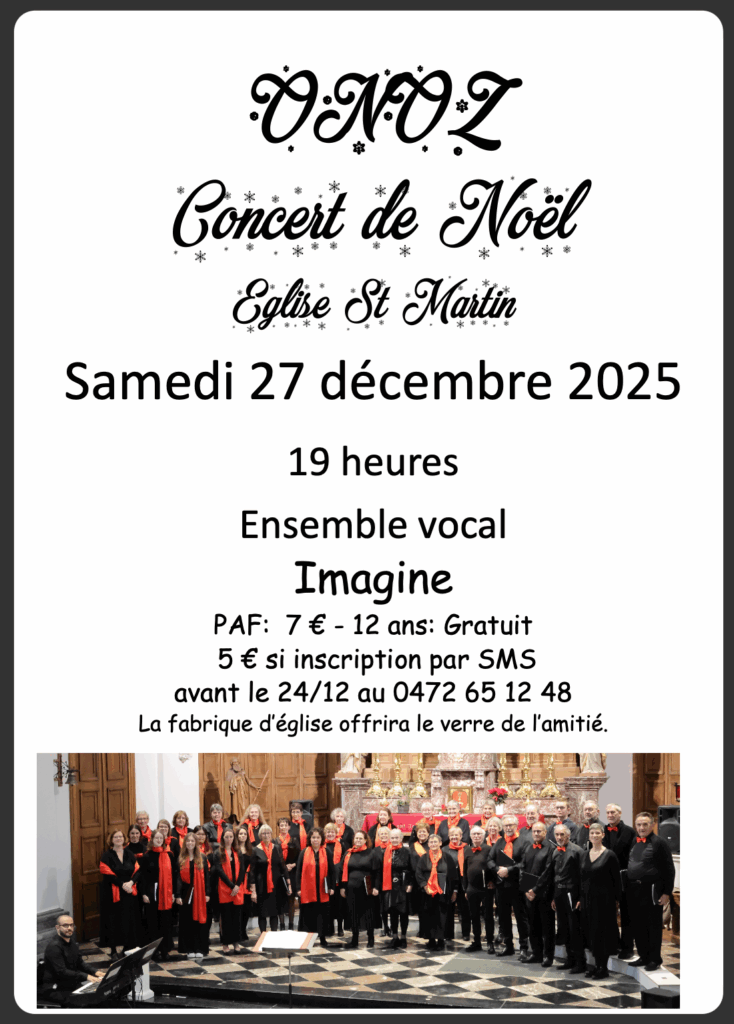Concert Noël Onoz 27 décembre 2025